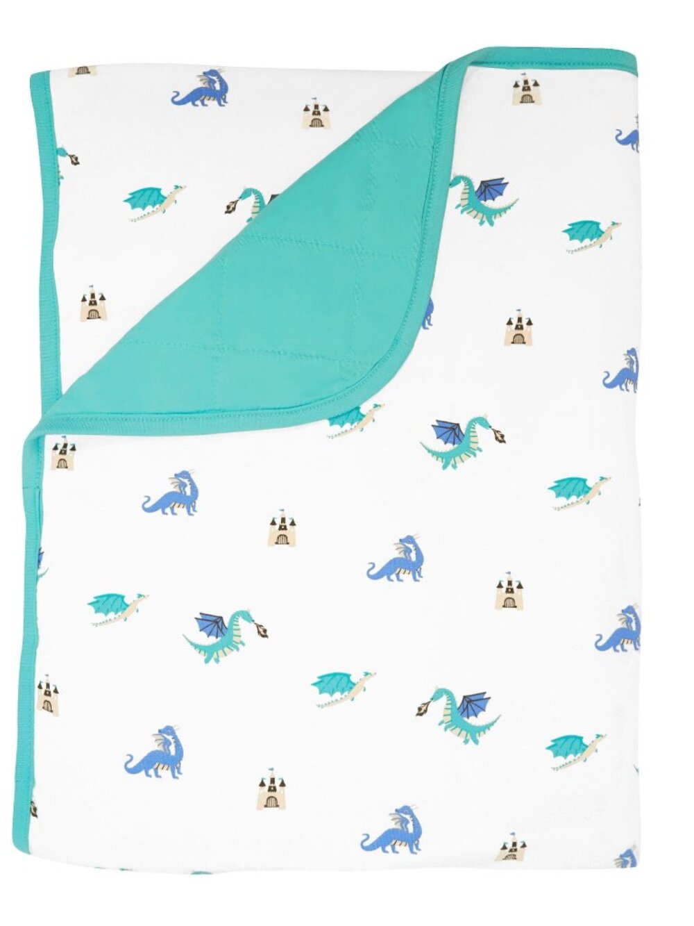 NWT Kyte BABY Bamboo Rayon 1.0tog Youth Twin Blanket in Dragon Castle Blue